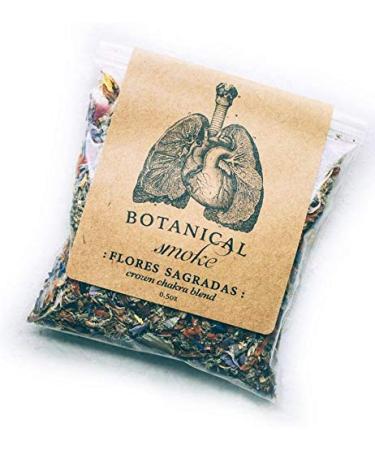 Anima Mundi Apothecary Flores Sagradas - Crown Chakra Blend - Organic Herbal Blend with Mugwort and Rose Petals to Promote Relaxation (0.5oz)