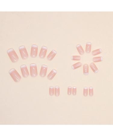 24Pcs Square Press On Nails with Glue - Medium Pink Gradient False Nails Set for Women and Girls - Buy Online on GoSupps.com