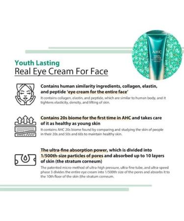 AHC Youth Lasting Real Eye Cream For Face 30ml - Buy Online on GoSupps.com
