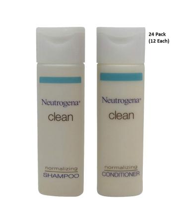 Neutrogena Clean Normalizing Shampoo & Conditioner 0.8 oz Bottles - Lot of 24 - 19.2oz Total - Buy Online on GoSupps.com
