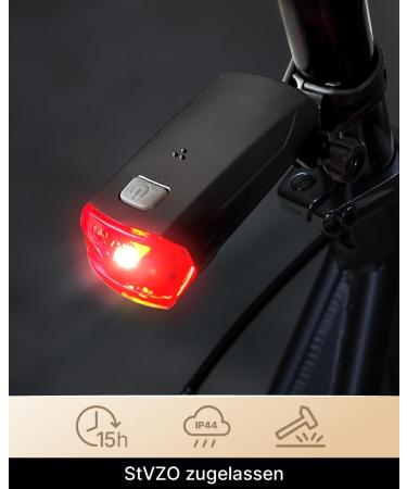 Pedaluxx Bicycle Lamp Set | StVZO Approved LED Front & Rear Bike Lights | 30/15 Lux Battery-Operated Bicycle Light Set - Buy Online on GoSupps.com