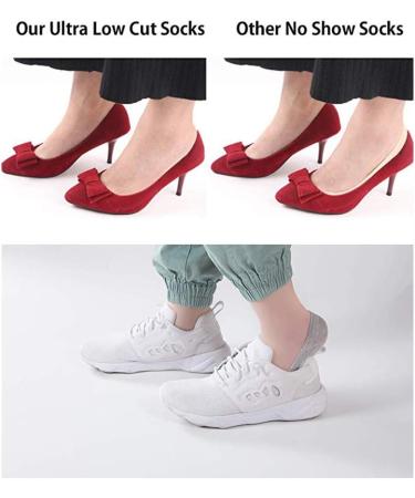 Light Up in the Dark No Show Socks for Women - 10 Pairs Low Cut Liner Anti-Slip Thin for Flats & Boats - 5 Red + 5 Nude - Buy Online on GoSupps.com