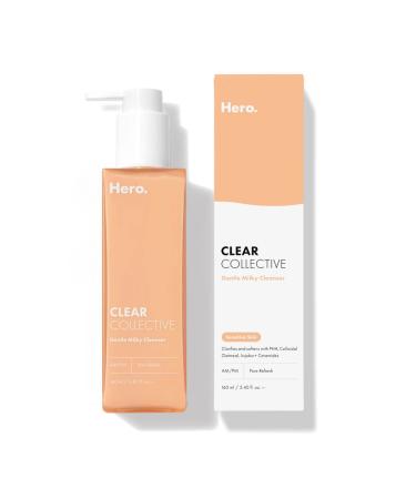Clear Collective Gentle Milky Cleanser from Hero Cosmetics - Gentle Pore-Clarifying Cleanser for Sensitive  Blemish-Prone Skin with PHA  Colloidal Oatmeal  and Jojoba + Ceramides - Dermatologist Tested and Vegan-Friendly...
