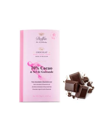 Dolfin Dolfin | Dark Chocolate 70% and Gu rande Salt | 70% Cocoa Bar with Salt Flowers - 1 x 70 Gr