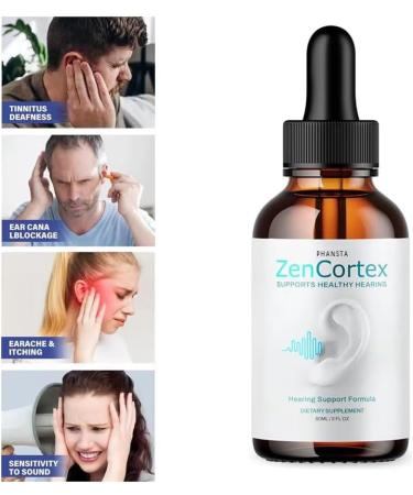 Zencortex Ear Drops for Tinnitus - Promote Eardrum Health & Auditory Clarity - 30-Day Supply - 1 Pack - Buy Online on GoSupps.com