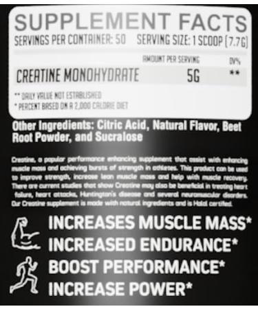 GMU SPORT Creatine Monohydrate Powder Fruit Punch | 50 Servings | 5g Micronized Creatine per Scoop | Strength Recovery & Muscle Builder | Delicious Drink Mix for Men & Women - Buy Online on GoSupps.com
