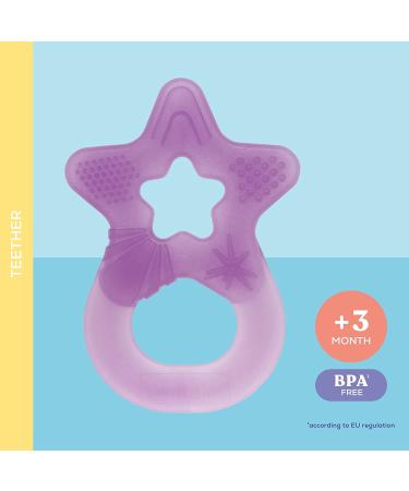Dentistar Bei ring 2 Set | Baby Teether for 3+ Months | Soft Dental Aid & Massage Ring | Made in Germany | Pink & Green/Blue - Buy Online on GoSupps.com