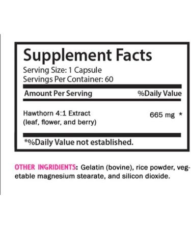 Non-GMO extract capsules - HAWTHORN EXTRACT - herbal wellness formula pure berry powder detox support blend organic energy boost immune capsules antioxidant supplement 1 Bottle 60 Capsules - Buy Online on GoSupps.com
