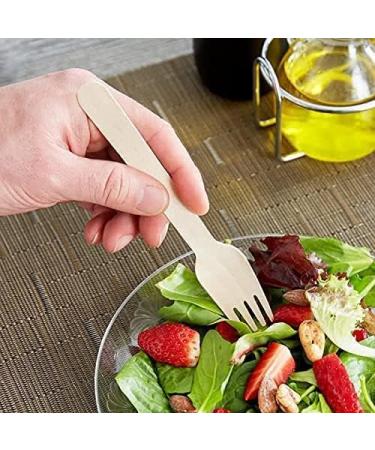 EnvoWise | Disposable Wooden Forks 100pcs/320pcs/1000pcs Pack 6.3" Length | All Natural Eco-Friendly Birchwood Utensils Biodegradable Compostable Wood Cutlery (100 Forks) - Buy Online on GoSupps.com