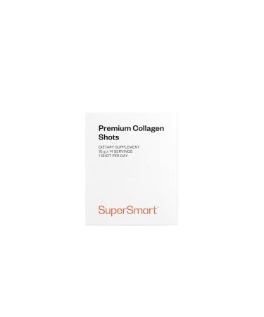 Premium Collagen Shots - Marine Collagen Shots Powder - Hyaluronic Acid - Vitamins C & E - For Radiant and Hydrated Skin - 14 Day Anti-Aging Program - Handy Size - SuperSmart