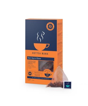 HOTTEA MAMA | Get Up & Glow | Organic Whole Fruit Tea | Vitamin Rich | Caffeine Free | Fruit Tea | 14 Whole Leaf Biodegradable Pyramid Bags - Buy Online on GoSupps.com