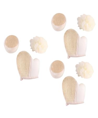 Housoutil 9 Pcs Bath Glove Bath Ball Glove Bath Mitt Loofah Bath Ball Scrubbing Gloves Exfoliator Sponge Pads Bath Scrub Gloves Body Scrubbing Gloves Double Sided Toiletries
