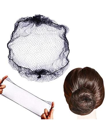 Daqiepin 40 pieces of hair nets invisible elastic edge mesh 22 inch brown nylon invisible hair network for women girls hair node manufacture ballet dancer