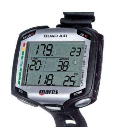 Mares Men Mares Quad Air Tauchcomputer, Black, One Size Air Decompression Limit Monitors - Black/Black, One Size