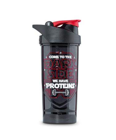Shieldmixer Hero Pro Classic Shaker Dark side - BPA-free - Gym accessories - Protein shaker - Fitness drinking bottle - Black - 700ml