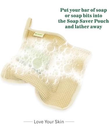 Eco-Friendly Washcloths with Soap Saver Bag | 3 Pack - Sisal & Organic Cotton Face & Body Scrubber for Men & Women - Buy Online on GoSupps.com
