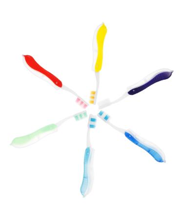 Minkissy foldable toothbrush portable toothbrush household toothbrush hotel toothbrush practical toothbrush hotel storage plastic travel cleaning brush 6 pieces