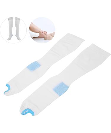 Compression Stockings for Varicose Veins Relief - Open Toe Thigh High Unisex White (M) - Prevent Leg Swelling - Buy Online on GoSupps.com