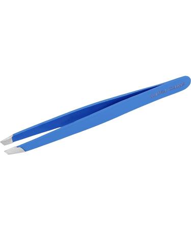 Zawa Care Stainless Steel Slant Precision Tweezers - Bold Blue Eyebrow Tweezers with Travel Case - Buy Online on GoSupps.com