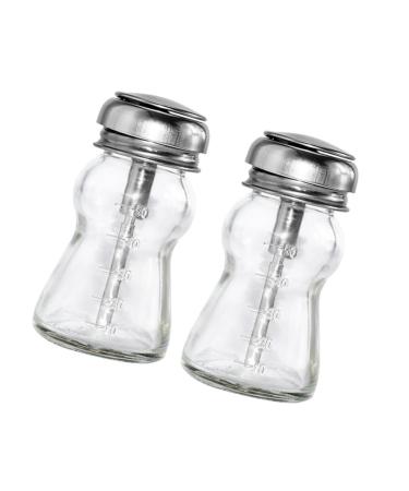 POPETPOP POPETPOP Set of 2 Thick Glass Nail Polish Remover Bottles 60ml Pump Bottles for Makeup Remover Storage