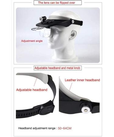 Lighted Headset Magnifying Glasses with 3Led Lights Head-Free Magnifier Loupe for Electronics Eyelash Crafts Jewelry Circuit Watch Repair 1.5X 2.0X 8X a/A Interesting Life Interesting Lofty Ambition - Buy Online on GoSupps.com