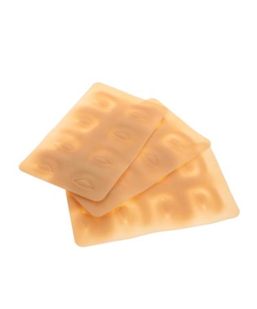 Beatifufu Brow Practice Skin 3pcs Silicone Professional Eyebrow Makeup Permanent Brow Practice Beginner Supplies Fake