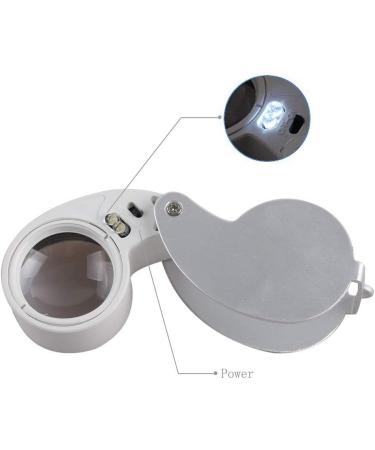 Snowmanna-40x 25mm Illuminated Eye Loupe Jewelry Magnifier Magnifying Glass Jewelry Loupe Tool with Dual Led Lighting (silver) - Buy Online on GoSupps.com