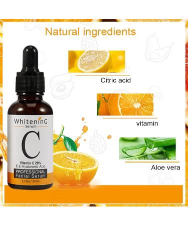 Organic Vitamin C Serum for Face - Anti Aging Brightening Serum with Hyaluronic Acid for Dark Spot Correction, Fine Lines & Wrinkles - Anti Wrinkle, Dark Circles, Age Spots, Pore Cleanser, Acne Scars - Buy Online on GoSupps.com