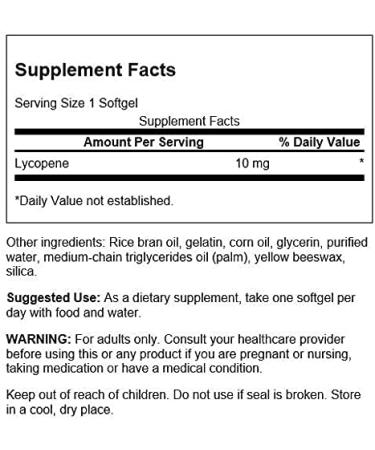 Swanson Lycopene 10mg 120 Softgels - High Potency Antioxidant Supplement - Buy Online on GoSupps.com