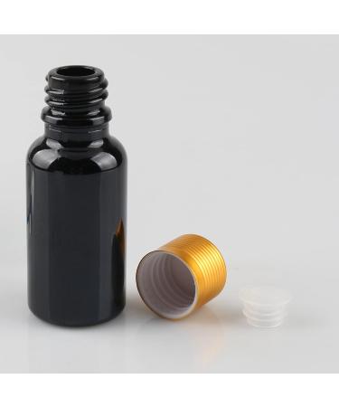 Tianzd 6-Piece 20ml Gloss Black Glass Bottles - Sealed Stopper & Gold Aluminum Cap for Perfume Aromatherapy & Massage Oils - Buy Online on GoSupps.com