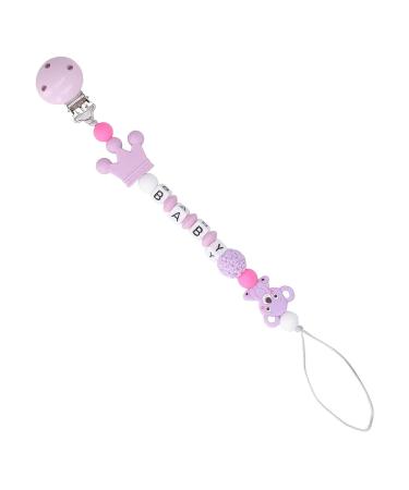 Clip Holder Teething Toy - Washable Cartoon Silicone Clip for Toddlers - Purple Shower Gift - Buy Online on GoSupps.com
