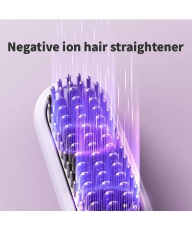 Cordless Hair Straightener Brush - Negative Ion Hot Comb for Travel USB Fast Charger Anti-Scald Lightweight (Pink) - Shop Now - Buy Online on GoSupps.com