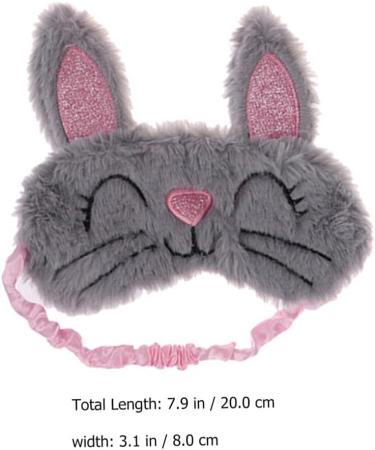 2pc Cartoon Eyepatch Masks - Cute Animal Design for Girls, Women - Plush Rabbit Eye Cover for Sleep and Shade - Grey - Buy Online on GoSupps.com