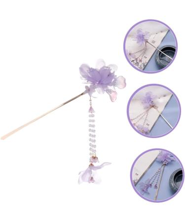 Beavorty Hairpin japanese hair sticks vintage retro hair sticks chinese hair barrettes hanfu hair accessories flower hair clips for women haircut decorate Miss Japanese-style fabric purple - Buy Online on GoSupps.com