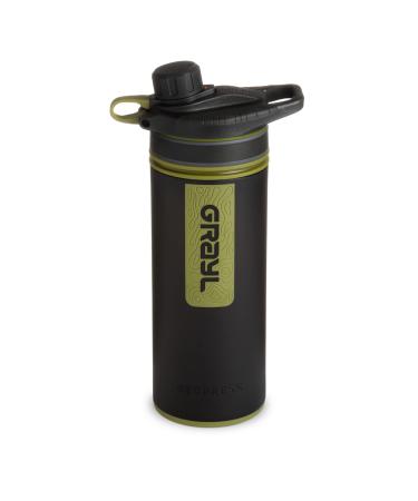 GRAYL GeoPress 24 oz Water Purifier Bottle - Filter for Hiking, Camping, Survival, Travel Camo Black