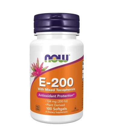 NOW E-200 Mixed Tocopherols 100 Softgels (Pack of 3)