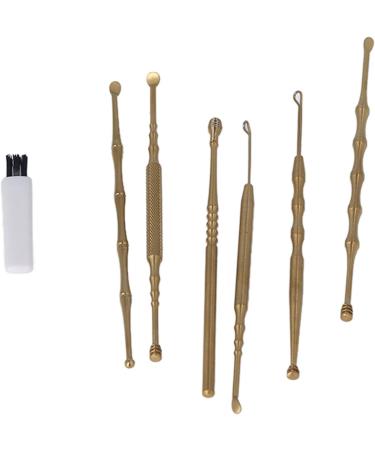Pssopp Ear Scoop Set - Premium Stainless Steel Earwax Remover Kit for Home & Travel - Golden - Buy Online on GoSupps.com