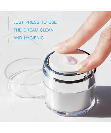Vacuum Bottle Cream Jar with Cosmetic Spatula | TSA Approved Travel Bottles (2 Pieces) - Buy Online on GoSupps.com