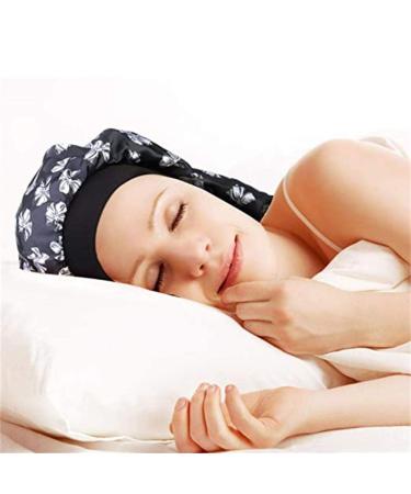 Long Satin Bonnet Sleep Cap | Extra Large Silk Hair Cap for Women | Salon Night Hat for Braids, Curly Hair, Dreadlocks | Black Butterfly Design - Buy Online on GoSupps.com