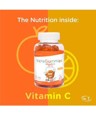 Dr. T VictaGummies Vitamin C Gummies - Immune Support for Kids Naturally Orange Flavored Vegan Pectin-Based Daily Vitamin C Supplement for Children s Immunity 60 Chewy Gummies (1 Pack) - Buy Online on GoSupps.com