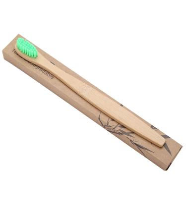 Bamboos Toothbrushes Biodegradable Soft Eco Friendly Toothbrushes with Nylon Bristles for Adults & Kids Teeth (Green)