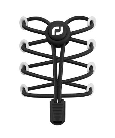 RJ-Sport Tieless Elastic Shoe Laces - Heavy Duty No Tie Shoelaces for Kids and Adult with Strong Lock and Speed Shoestrings Number 001 - Solid Black - Buy Online on GoSupps.com