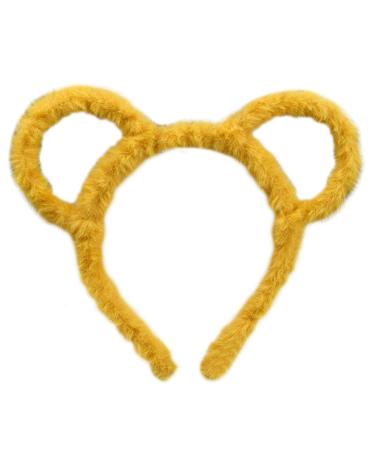 Yellow Headband for Women Winter Thick Plush Headband Round Mouse Bear Ears Makeup Headband Bandana Headband and Headbands Hair Accessories