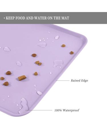 Reopet Silicone Feed Mat for Pets - Waterproof Dog & Cat Space Mat - Elevated Edges - 47 x 30 cm (1-Pack) Hibiskus Purple - Buy Online on GoSupps.com