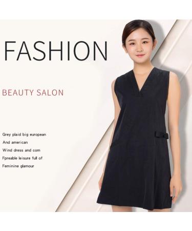 Lurrose Sleeveless Salon Smock - Hair Stylist Apron with Mesh Back & V Neck | Barber Workwear & Hairdresser Cape for Salon Shop - Buy Online on GoSupps.com