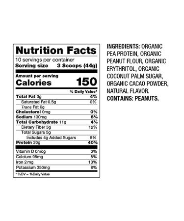 PBfit Vegan Organic Peanut Butter & Chocolate Plus Powder - 1 lb | Healthy Protein Boost for Smoothies & Baking - International Shipping Available - Buy Online on GoSupps.com