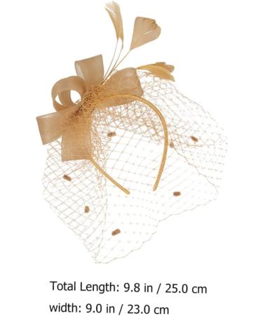 TOVINANNA 1pc Mesh Head Flower Woman Headwear Feather Hair Band Hair Supply Wedding Headwear Feather Hairpin Hair Accessory Women Headdress Female Party Headdress Bridal Headdress One Size Golden - Buy Online on GoSupps.com