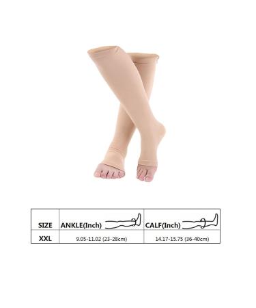 XXL Skin Color Compression Socks for Men & Women - Sport Wade Knee Support for Varicose Veins Relief & Enhanced Circulation - Buy Online on GoSupps.com