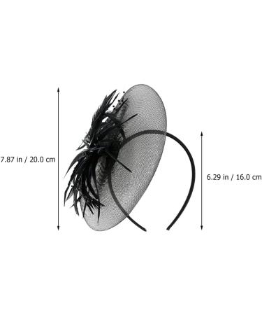 Amosfun Black Fascinator Hat | Elegant Feather Net Mesh Derby Tea Party Headwear for Women & Girls - Buy Online on GoSupps.com