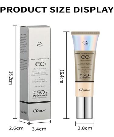 CC Cream Foundation Makeup Moisturizing Skin Tone Adjusting CC Cream Liquid Foundation Concealer Lasting Makeup Foundation Even Skin Tone Makeup Base Prime - Buy Online on GoSupps.com